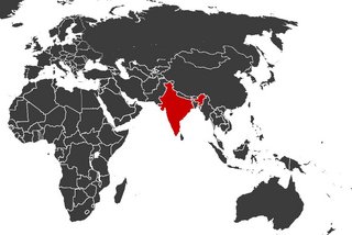 Weltkarte Indien